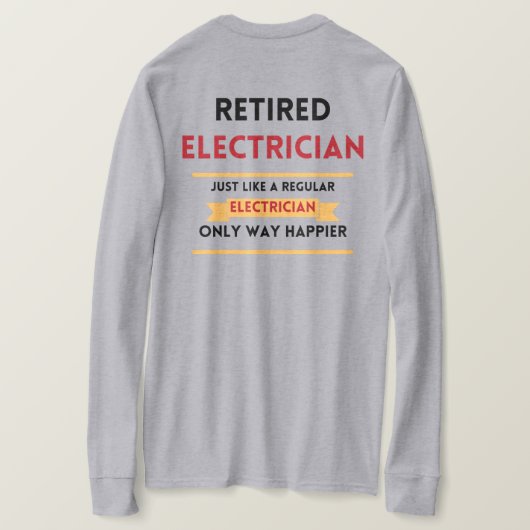 Vorder- und Rückseite Remüde Elektriker Rot-Rente T-Shirt (Design Rückseite)
