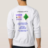 Vorder- und Rückseite von Logos und QR-Code | Busi Sweatshirt (Rückseite)