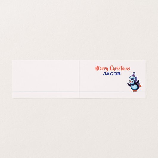 Vorder- und Rückseite Weihnachtskarten Snowmen Ska (Innenseite Aufgefaltet)