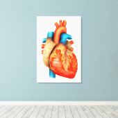 Vorderansicht des menschlichen Herzens Leinwanddruck (Insitu (Holzboden))