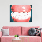 Vorderansicht des menschlichen Mund mit Zähnen und Leinwanddruck (Insitu (Wohnzimmer))
