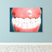 Vorderansicht des menschlichen Mund mit Zähnen und Leinwanddruck (Insitu (Holzboden))
