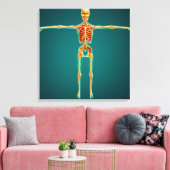 Vorderansicht des menschlichen Skeletts mit Nerven Leinwanddruck (Insitu (Wohnzimmer))