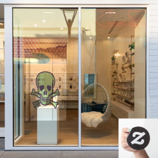 Vordere Führungsstange für grünes Schädel XL-Fenst Fensteraufkleber (Schaufenster)