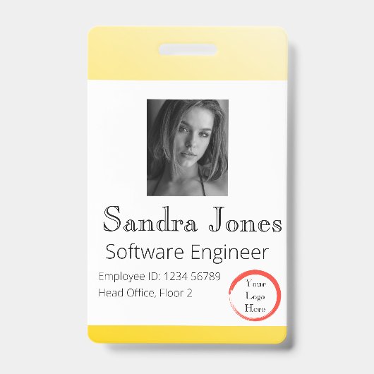 Vordere hellgelbe ID-Karte (vertikal/portrait) Ausweis (Vorderseite)