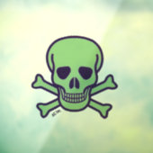 Vordere Keilhalterung mit grünem Schädelquadrat Fensteraufkleber (Blatt 3)