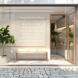 Vordere Liste der Hautpflege-Kosmetikdienste anpas Fensteraufkleber