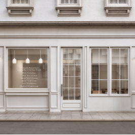 Vordere Liste der Hautpflege-Kosmetikdienste anpas Fensteraufkleber