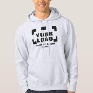 Vordere +optionale Rückseite, Firmenlogo Hellgrau Hoodie