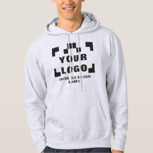Vordere +optionale Rückseite, Firmenlogo Hellgrau Hoodie