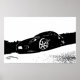 Vordere Position Nissans 350z Poster