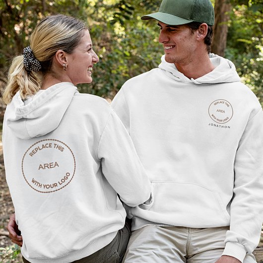 Vordere Rückseite des Logos für Firmennamen Hoodie