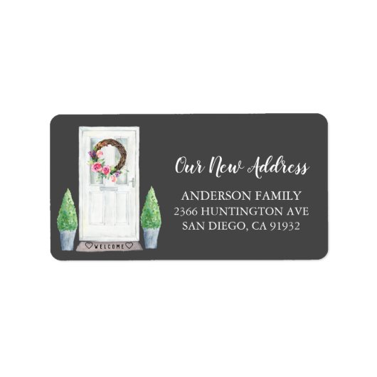 Vordere Tür Neues Adressenrückgabezeichen Adressaufkleber (Vorne)