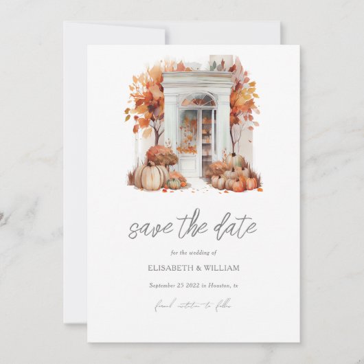 Vordere Tür Save the Date QR-Code der Hochzeit im Einladung (Vorderseite)