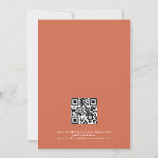 Vordere Tür Save the Date QR-Code der Hochzeit im Einladung (Rückseite)