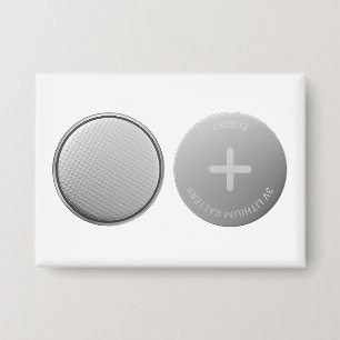 Vordere und Rückseite der Lithium-Knopfzelle CR203 Button