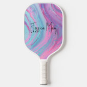 Vordere und Rückseite und Monogramm aus pastellfar Pickleball Schläger (Vorderseite)