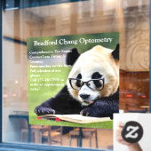 Vordere Vorderseite des Reading Panda Optometrie O Fensteraufkleber (Café-Fenster)