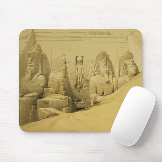 Vorderer Aufzug des großen Tempels von Aboo Simbel Mousepad (Mit Mouse)