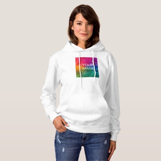 Vorderer Druck Hinzufügen von Text Foto hochladen Hoodie (Vorne ganz)