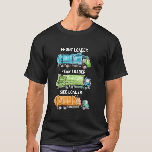 Vorderer hinterer Lader Recycelnd LKW-LKW-LKW T-Shirt (Vorderseite)