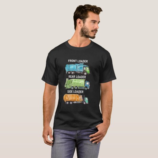 Vorderer hinterer Lader Recycelnd LKW-LKW-LKW T-Shirt (Vorne ganz)