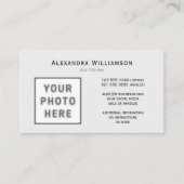 Vorderes Licht für die Vorderseite des Logos Grau Visitenkarte (Vorderseite)