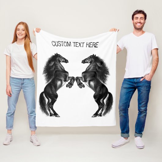 Vorderes Pferdeleder mit individuellem Text Fleecedecke (Beispiel)