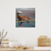 Vorderes Row Sea - Frau am Strand Poster (Küche)