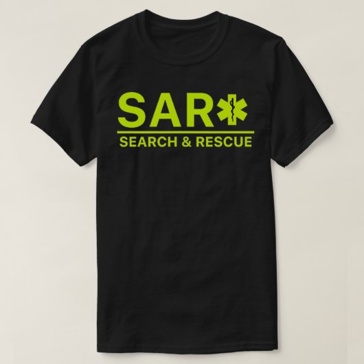 VORDERES RÜCKSUCHEN UND Rettung SAR EMS TShirt (Design vorne)