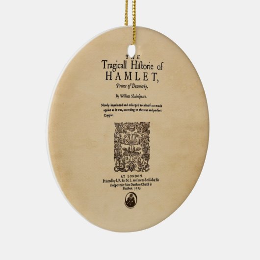 Vorderes Stück zu HamletQuarto (Version 1605) Keramik Ornament (Rechts)