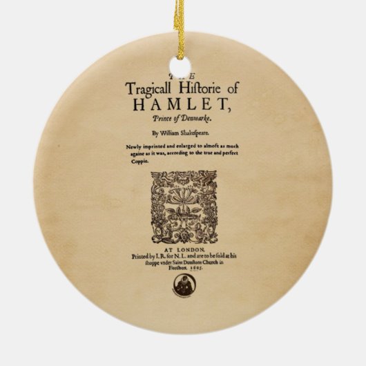 Vorderes Stück zu HamletQuarto (Version 1605) Keramik Ornament (Hinten)