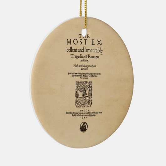 Vorderes Stück zu Romeo u. Juliet Quarto (1599) Keramikornament (Rechts)