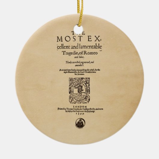 Vorderes Stück zu Romeo u. Juliet Quarto (1599) Keramikornament (Vorne)