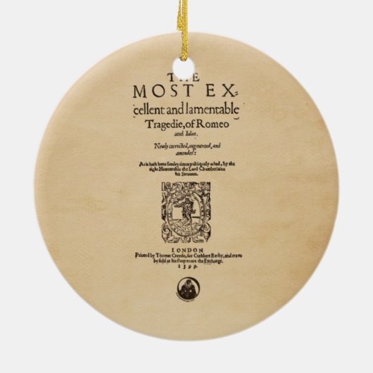 Vorderes Stück zu Romeo u. Juliet Quarto (1599) Keramikornament (Hinten)