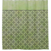 Vorderes und schwarzes Retro-Muster Duschvorhang (Vorderseite)