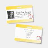 Vordergelbe ID-Karte (horizontal) Ausweis (Vorder- & Rückseite)