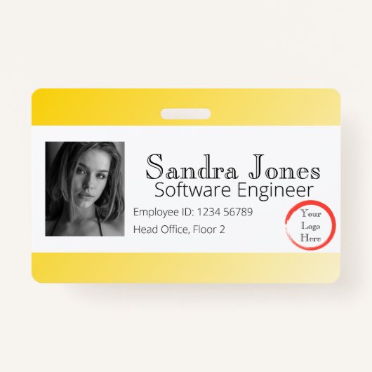 Vordergelbe ID-Karte (horizontal) Ausweis (Vorderseite)