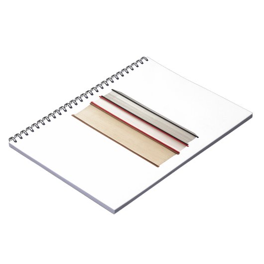 Vorderrand von drei Büchern Notizblock (Linke Seite)