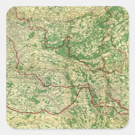 Vorderseite des Westerns Karte Quadratischer Aufkleber (Vorderseite)