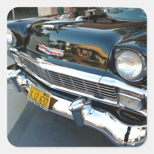 Vorderseite eines klassischen Frisierten Autos 195 Quadratischer Aufkleber (Vorderseite)
