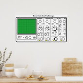 Vorderseite eines Oszilloskop-Spannungsmessers Poster (Küche)