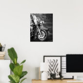 Vorderseite schwarz-weiß Motorrad 16x20 Poster (Heimbüro)