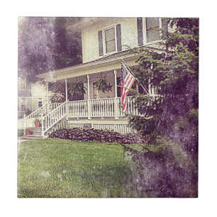 Vorderseite und amerikanische Flagge Fliese