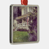 Vorderseite und amerikanische Flagge Silbernes Ornament (Rechts)