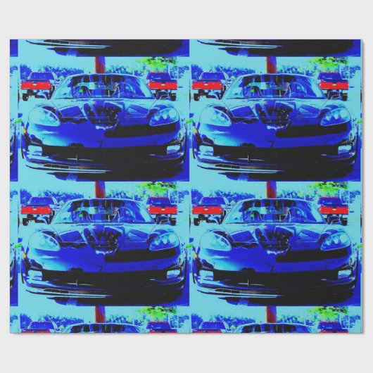 Vorderseite und Haube von einer schwarzen u. Geschenkpapier (Flach)