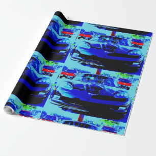 Vorderseite und Haube von einer schwarzen u. Geschenkpapier