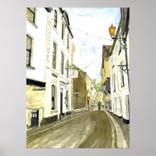 "Vorderstraße, Fowey" Plakat