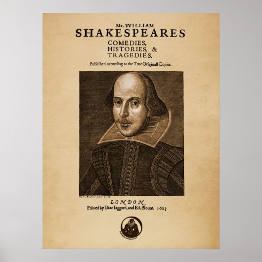 Vorderteil von Shakespeares erster Folio Poster (Vorne)