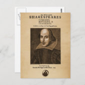 Vorderteil von Shakespeares erster Folio Postkarte (Vorne/Hinten)